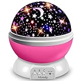 Moredig Nachtlicht Sternenhimmel Projektor Kinder, Baby Licht 360° Rotation LED Sternenlicht Projektor Baby mit 8 Farbige Nachtlicht Sterne, Perfekte Geschenk für Babys & Kinder