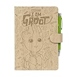 Grupo Erik - Marvel Groot Notizbuch mit Stift | Notizbuch im A5-Format | Bullet Tagebuch | Marvel Fanartikel