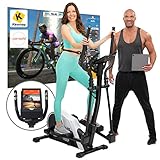 Miweba Sports Profi Crosstrainer MC300 Stepper Ellipsentrainer - Heimtrainer elektrisch - Mit App Steuerung - 21 Kg Schwungmasse - Pulsgurt - Magnetbremse - Für Zuhause (Weiß Schwarz)