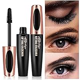 Lucoss 4D Mascara Silk Fiber Wimpern Wimperntusche, Wimperntusche Mascara Wasserfest Schwarz Natürliche Lange Wimpern Falsche Wimpern Tusche FüR langlebige Augen Make-up Geschenk für Frauen