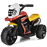 COSTWAY 6V Elektro Motorrad mit Musik und Hupe, Dreirad Kindermotorrad bis 2km/h, Elektromotorrad mit Vor- und Rückwärtsschalter, Elektrofahrzeug für Kinder von 3 bis 5 Jahren