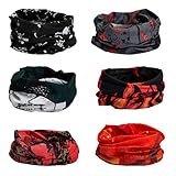 CICMOD 6 Stücke Bandanas Multifunktionstuch Kopftuch Sports Elastische Schals Schlauchtuch Halstuch Motorrad Radfahren Wandern Ski Outdoor Sports Aktivitäten