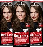 Brillance Glanz-Tönungsgel 862 Naturbraun Stufe 1 (3 x 60 ml), intensive Fashion-Haarfarbe mit glanzverstärkender Formel, Tönung verleiht dem Haar bis zu 50 % mehr Farbglanz