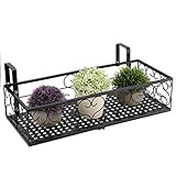 Eisen Hängeregal mit Haken, 19,7 Zoll Eisen Hängeregal Korb Mini Blumentopfhalter für Garten, Balkon, Zaun, Terrasse