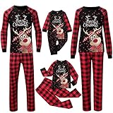 WeihnachtsschlafanzüGe Familie Set Fun-Nachtwäsche für Kinder Erwachsene Herren Damen Kinder Christmas Pyjama Outfits Set Weihnachts Schlafanzug Familie Winter Nachthemd Familien Outfit Set Warm