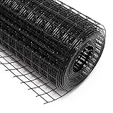 Wiltec Volierendraht 4-Eck in Schwarz mit 12x12mm Maschengröße, 10m Rolle 50cm Höhe, aus verzinktem Stahl