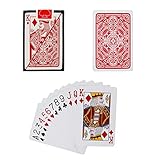 Generic Prämie PVC Muster Kunststoff wasserdichte Erwachsene Spielkarten Spiel Poker Karten Brettspiele 58 * 88mm Karten Pokerkarten Für Kartensammler (Size : Red)