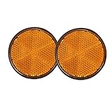 Lodokdre 2pcs 2 Zoll Runde Orange Reflektor Universal FÜR Motorrad ATV Dirt Bike