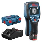 Bosch Professional 12V System Ortungsgerät D-tect 120 (1 Akku 12V, max. Ortungstiefe Kunststoffrohre/Holzunterkonstruktion/spannungsführende Leitungen/Eisenmetalle: 60/38/60/120/120 mm, L-Boxx)