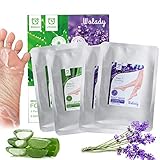 Wolady Hornhaut Socken Fuss Peeling Maske 4 Paar Fußmaske Hornhautentferner Exfoliating Fussmaske Hornhaut Entfernung für seidig weiche Füße