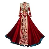 KAFELE Perlenkleid, Brautkleid Mit Abnehmbarem Schal,Blau,3XL