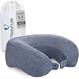 Nackenkissen ANDAR Quick-Dry | Ergonomisches Reise-Kissen mit schnell trocknendem Bezug & Memory-Foam gegen Nackenschmerzen | Nackenhörnchen für Reisen im Auto, Flugzeug, Bus & Zug | 30x26x13/10 cm