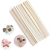 VIEVRE 50 Stück Holzstäbe zum Basteln, Holzstäbchen Rund, 20 cm, for Crafts Dowels Craft Wood for Art Projects, Decoration DIY Crafts