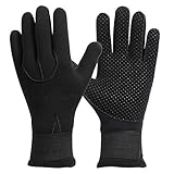 QKURT 3mm Neoprenhandschuhe, Thermohandschuhe Anti-Rutsch-Handschuhe Elastische Tauchhandschuhe für Männer Frauen Tauchen, Surfen, Kajakfahren, Schnorcheln, Segeln, Bootfahren