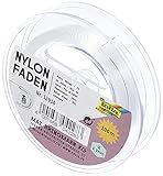 folia 12930 - Nylonfaden auf Spule, transparent, ca. 0,3 mm x 100 m, Tragkraft 2,5 kg, kaum sichtbarer Faden ideal für Mobiles, Schmuck, zur Dekoration usw.