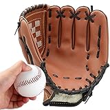 Baseball Handschuhe - Softball Handschuhe mit Einem Ball，Baseball Training Wettbewerb Handschuh Verdickt PU Leder Softballhandschuhe für Kinder Erwachsene Sport Schlaghandschuhe (Braun, 12,5 Zoll)