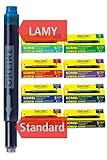 ONLINE 40x kompatible LAMY Patronen bunt, Universal-Patronen, für alle gängigen Füller, Ersatz-Patronen, Vorteilspack farbige Schreibtinte