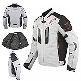 Textil Motorrad Jacke wasserdichte CE Protektoren Reflektirende Grau L