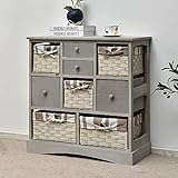 Moderner Buffet-Akzent-Schrank Schubladenschrank Kommode Shabby Grau Schubladenschrank Buffetschrank Anrichte Regal Sideboard Kreatives Design Im Landhausstil Seitenschränke für Flur, Eingangsbereich