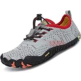 SAGUARO Kinder Barfußschuhe Jungen Aquaschuhe Mädchen Atmungsaktiv Traillaufschuhe June Outdoor Schnell Trocknend Badeschuhe Leicht, Grau 35 EU