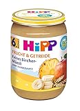 HiPP Bio Frucht & Getreide, Feines Bircher-Müesli, ohne Zuckerzusatz, 6 x 190g