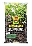 COMPO SANA Grünpflanzenerde und Palmenerde mit 12 Wochen Dünger für alle Zimmerpflanzen, Balkonpflanzen, Palmen und Farne, Kultursubstrat, 10 Liter