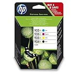 HP 934/935XL Multipack Original Druckerpatronen mit hoher Reichweite (Schwarz, Rot, Blau, Gelb) für HP OfficeJet Pro 6830, HP OfficeJet Pro 6230