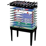 GAMES PLANET Multigame Spieletisch Mega 15 in 1, inkl. komplettem Zubehör, Spieltisch mit Kickertisch, Billardtisch, Tischtennis, Speed Hockey, schwarz