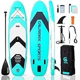 Aufblasbares Stand Up Paddle Board 320x76x15cm 10.6' bis 200kg Tragbar mit Paddel, Pumpe und Komplettes Zubehör SUP Board Set für Jugen und Erwachsene