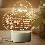 Geschenke für Mama von Tochter Sohn, Geburtstagsgeschenk für Mama, Juratar LED Lampe Nachtlicht Personalisierte Geschenke Mama, Muttertagsgeschenke für Mama, Erntedankfest Geschenk Mutter (Heart)