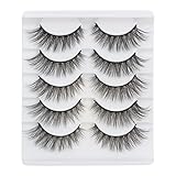 Künstliche Wimpern Katzenauge 3D Falsche Wimpern Natürlich Look 5 Paar Streifenwimpern Dünne Band Weich Cat Eye Lashes Fluffy Fake Eyelashes Wiederverwendbar Faux Mink Nerzwimpern Von Glowing Win