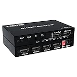 4K HDMI Matrix 4X2, HDMI True Matrix Switch Conmutador 4 in 2 out 4K 60Hz HDMI Matrix Splitter Switcher Konverter mit optischer EDID für PS4 PC (4X2)