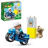 LEGO 10967 DUPLO Polizeimotorrad, Polizei-Spielzeug für Kleinkinder ab 2 Jahre, ideales Motorikspielzeug für Babys, Spielzeug-Motorrad für Mädchen und Jungen