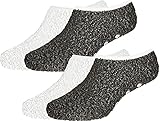 Camano Damen-Kuschel-Sneakersocken 2er-Pack grau/schwarz Größe 39-42