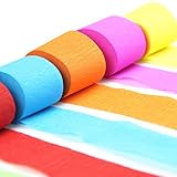 SUNBEAUTY 9er Set 9 Farben Regenbogen Krepppapier Band Bunt Kreppbänder Deko Party Feier Dekoration DIY Papier Streamer Luftschlangen Seidenpapier (9 Stück)