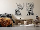 Baum des Lebens Gesichter Wanddeko, Wandbild aus Holz, Wand deko in Schwarz Gold, Home Wall Art Dekoration, Wandaufkleber 3D, Moderne Deko, Bilder für Zuhause Büro Schlafzimmer, Wohnzimmer und Küche