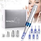 Elektrisch Microneedling Pen 0,25-2,5mm Dermapen Dermaroller Micronadeln Pen Hautpflege Reparatur Tool für Falten, Akne Narben, Dehnungsstreifen, Haarausfall mit 12PIN, 36PIN, Nano Round Nadeln