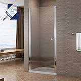 AQUABATOS® Duschtür 90 cm Breit 195 cm Höhe Drehtür Dusche Duschabtrennung Nischentür Pendeltür Duschwand Glas Schwingtür Duschtrennwand aus 6 mm Sicherheitsglas ESG mit Lotuseffekt Nanobeschichtung