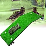 aleawol Schildkröte Rampe Plattform Reptilien Rampe Schildkröte Leiter Kletterleiter Schildkröte Sonnenbad Aalen Plattform Simulation Rasen Plattform für Aquarium Dekoration Haustier Liefert