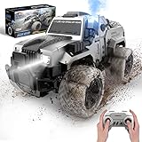 DEERC Ferngesteuertes Auto, RC Jeep SUV Auto mit Sprühen Mist und LED Lichtern, 60+ Minuten Spielzeit, All Terrain Rock Crawler, Spielzeugfahrzeug für Jungen Mädchen und Erwachsene(DE68)