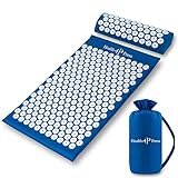 Akupressurmatte mit Kissen Akupressur Set - Original Health Press Matte - Wohltuende Entspannung mit der Massagematte (Blau)