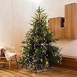 Gresonic Weihnachtsbaum-Überwurf-Lichterkette mit 8 Girlanden 280er LED Lichterkette Wasserdicht für 150cm 200cm 300cm baum, tannenbaum, grüngürtel, busche (Warmweiß, 200LED/1.5M)