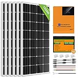 ECO-WORTHY 4 kW·h Solarsystem 1kW 24V mit Wechselrichter und Batterie Netzunabhängig für Wohnmobil: 6 * 170W Solarmodu + 2 * 100Ah Lithiumbatterie +3kW 24V-220V All-in-One-Maschine Invertersteuerung