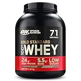 Optimum Nutrition ON Gold Standard Whey Protein Pulver, Eiweißpulver zum Muskelaufbau, natürlich enthaltene BCAA und Glutamin, Chocolate Hazelnut, 71 Portionen, 2.27kg, Verpackung kann Variieren