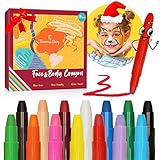 14 Farben Schminkstifte Kit, Kinder, Eleanore's Diary Schminke Körperfarben, Gesichtsfarben, Sicher & Ungiftig, Abwaschbare Kinderschminke Set, Schminkfarben Kinder für Weihnachten