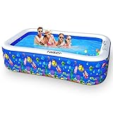 KAQINU Aufblasbare Pool, Großer Familienpool, 234 cm x 142 cm x 51 cm Familien-Schwimmbad Schwimmzentrum Rechteckig Schwimmbäder für Kinder/Erwachsene/Babys/Kleinkinder Outdoor/Garten/Hinterhof