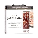 Finca Jarallana | In Scheiben geschnittene Iberische Cebo-Schulter | 10 Einheiten von 700 gr | Fall mit Knochenloser Schulter der Iberischen Rasse 50% | Luftdicht Verpackt