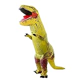 Dinosaurier Aufblasbares Kostüm für Erwachsene, Lustiges aufblasbares T-Rex-Kostüm für Cosplay-Partys, Halloween, Weihnachten, Festival-Tierkostüm (Gelb)