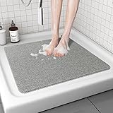 Duschmatte rutschfest,54x54cm Duschwannenmatte mit Ablauflöchern schimmelresistent PVC Duscheinlage Quadratisch für sicheren Halt in der Dusche Massage Duschmatten