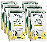 HEITMANN pure Reine Citronensäure: Ökologischer Bio-Entkalker - Pulver, 6x 350 g